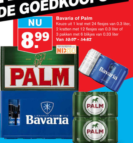 Palm Speciale   krat bier, blikje bier folder aanbieding bij  Hoogvliet - details