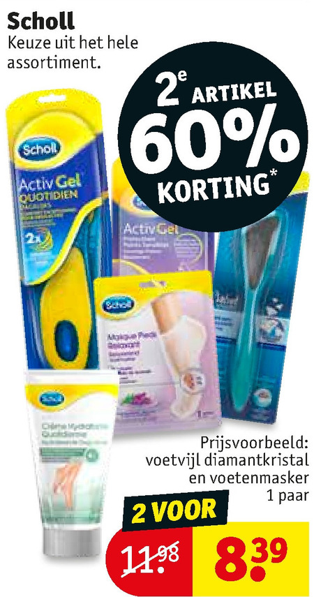 Krankzinnigheid toevoegen aan conjunctie Scholl inlegzolen, voetverzorging folder aanbieding bij Kruidvat - details