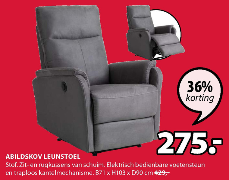 Ja ontwerper Slim relaxfauteuil folder aanbieding bij Jysk - details