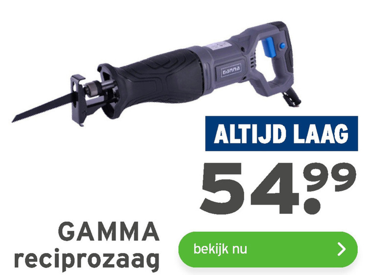 Justitie Malaise flauw Gamma Huismerk reciprozaag folder aanbieding bij Gamma - details