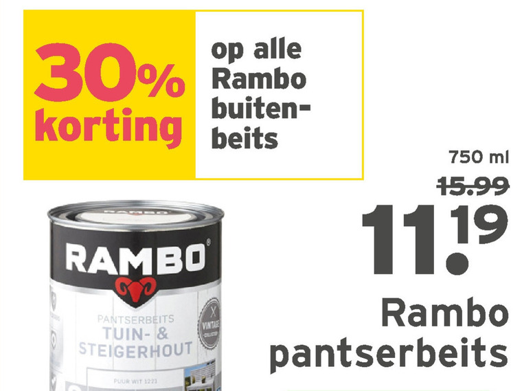 Rambo beits folder aanbieding bij Gamma -