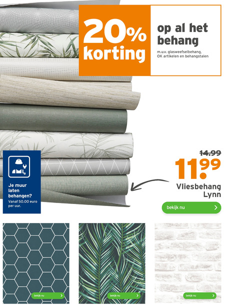 Alle merken behang, vliesbehang folder aanbieding Gamma - details