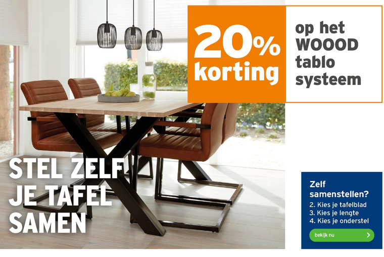 eetkamertafel folder aanbieding bij Gamma - details