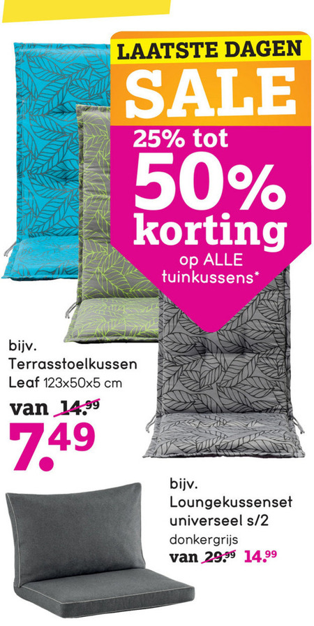 Geven lening Vallen tuinstoelkussen folder aanbieding bij Leenbakker - details