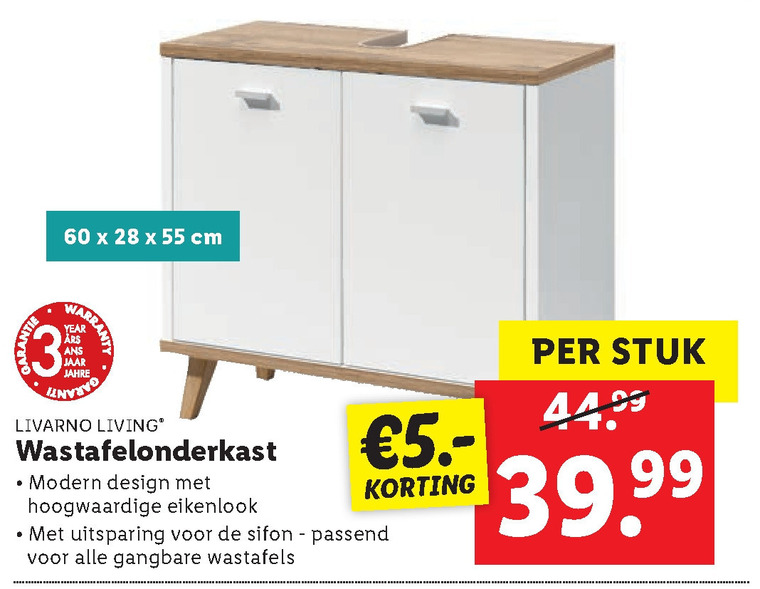 personeel Verslinden Chinese kool Livarno wastafelkast folder aanbieding bij Lidl - details