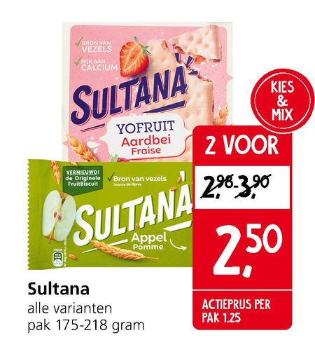 Sultana   fruitbiscuit folder aanbieding bij  Jan Linders - details