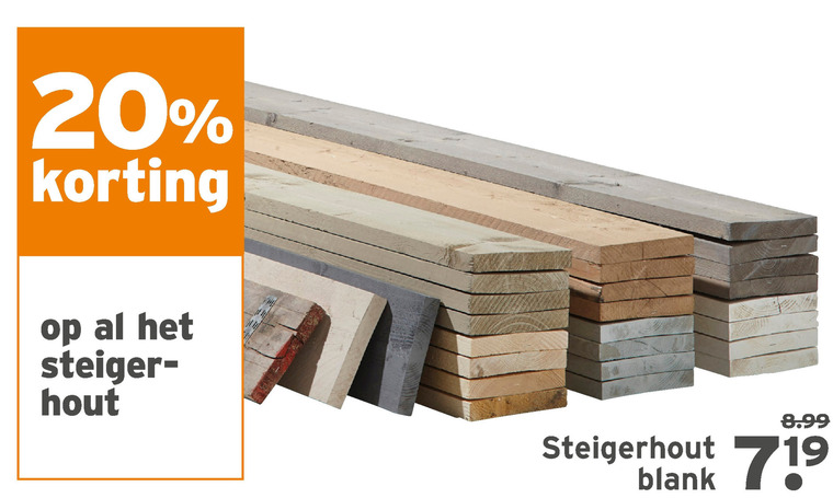 Verhoogd Zeeslak werknemer steigerhout folder aanbieding bij Gamma - details