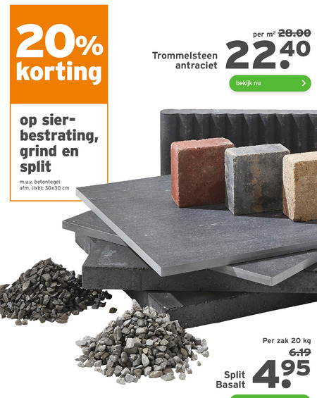 Hoogland Integreren rekenmachine siergrind, sierbestrating folder aanbieding bij Gamma - details