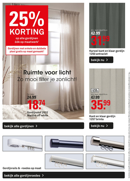 Honderd jaar de eerste fusie Alle merken gordijn, gordijnstof folder aanbieding bij Karwei - details