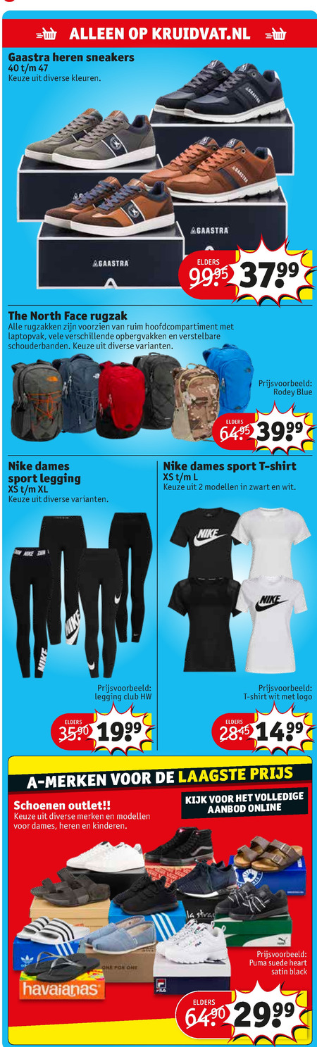 Nike rugtas heren sneakers folder aanbieding bij Kruidvat details