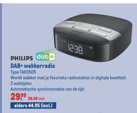 geroosterd brood Televisie kijken Schandelijk Philips wekkerradio, dab radio folder aanbieding bij Makro - details