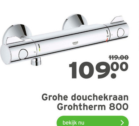 Grohe thermostaatkraan, douchekraan folder aanbieding bij Gamma -