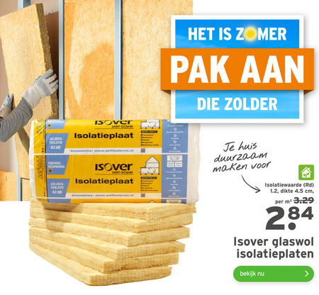 atoom hout scheepsbouw Isover glaswol folder aanbieding bij Gamma - details