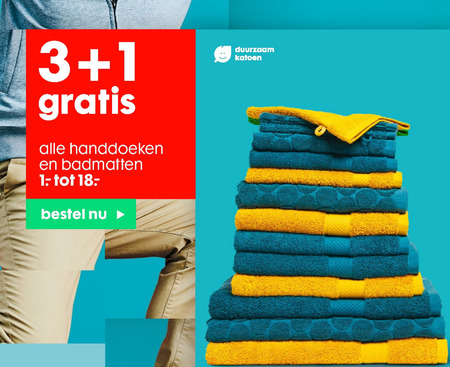 Naar boven constant reflecteren badmat, handdoek folder aanbieding bij Hema - details