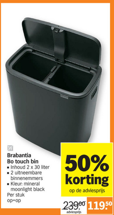 Brabantia afvalemmer folder bij Albert Heijn - details