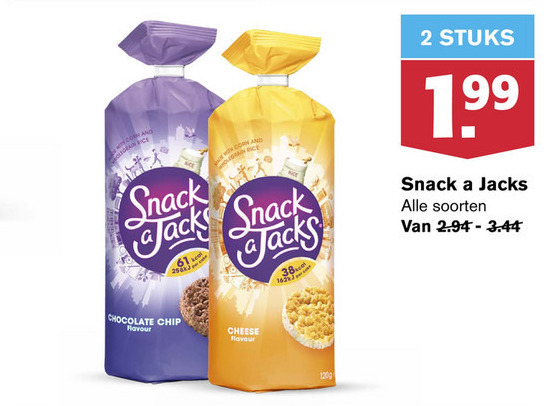 Snack a Jacks   rijstwafels folder aanbieding bij  Hoogvliet - details