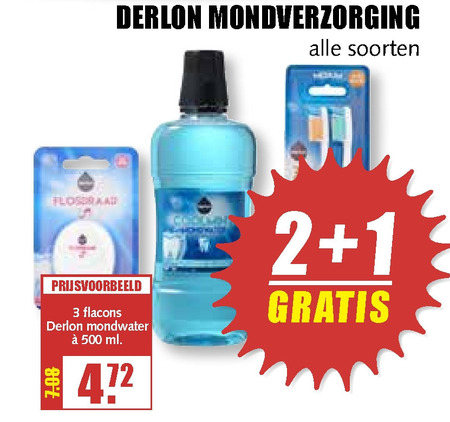 Derlon   mondwater, tandenborstel folder aanbieding bij  MCD Supermarkt Basis - details