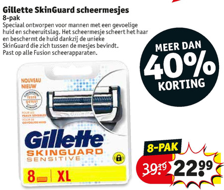 Gillette   scheermesjes folder aanbieding bij  Kruidvat - details