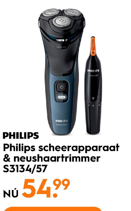 Misbruik Oxideren Wiens Philips elektrisch scheerapparaat, neustrimmer folder aanbieding bij Blokker  - details