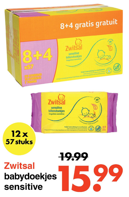 Zuigeling activering Sta op Zwitsal billendoekjes folder aanbieding bij Wibra - details