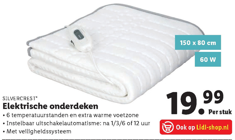 knal Bezighouden grip SilverCrest elektrische deken folder aanbieding bij Lidl - details