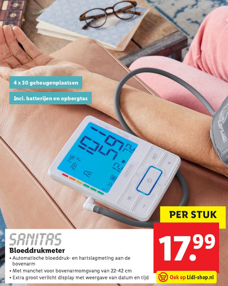 variabel overeenkomst Matrix Sanitas bloeddrukmeter folder aanbieding bij Lidl - details