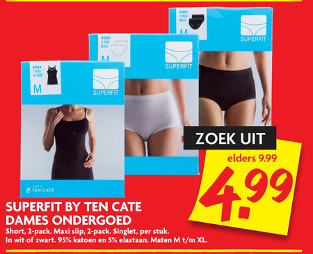 zonlicht Maar Scharnier Ten Cate damesslip, damessinglet folder aanbieding bij Dekamarkt - details