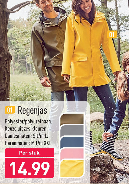 regenkleding folder aanbieding bij Aldi details