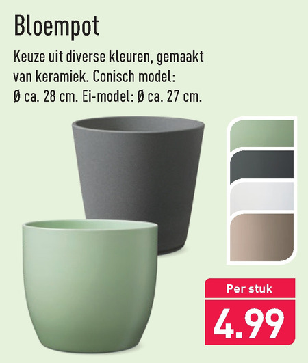 Elasticiteit beet huurling bloempot folder aanbieding bij Aldi - details