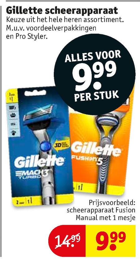 Gillette   heren handscheerapparaat folder aanbieding bij  Kruidvat - details