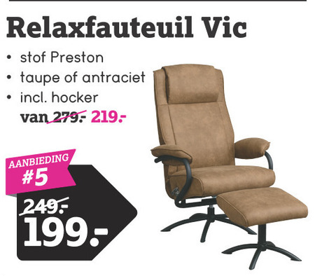 Uitsteken adviseren Afname relaxfauteuil folder aanbieding bij Leenbakker - details