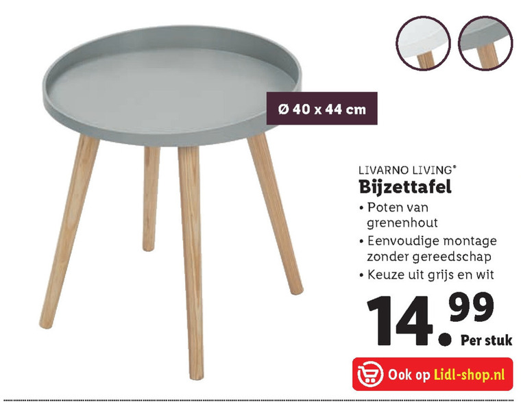 Renovatie grens Nieuwheid Livarno bijzettafel folder aanbieding bij Lidl - details