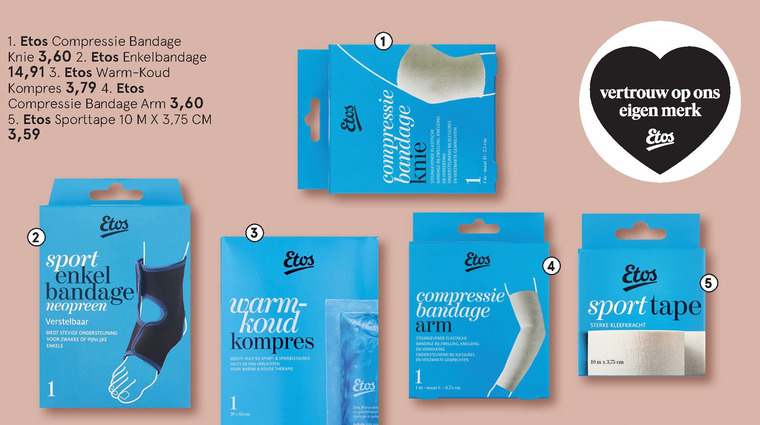 Etos Huismerk enkelbandage, aanbieding bij Etos