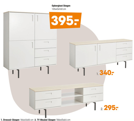 dressoir, tv meubel folder aanbieding bij