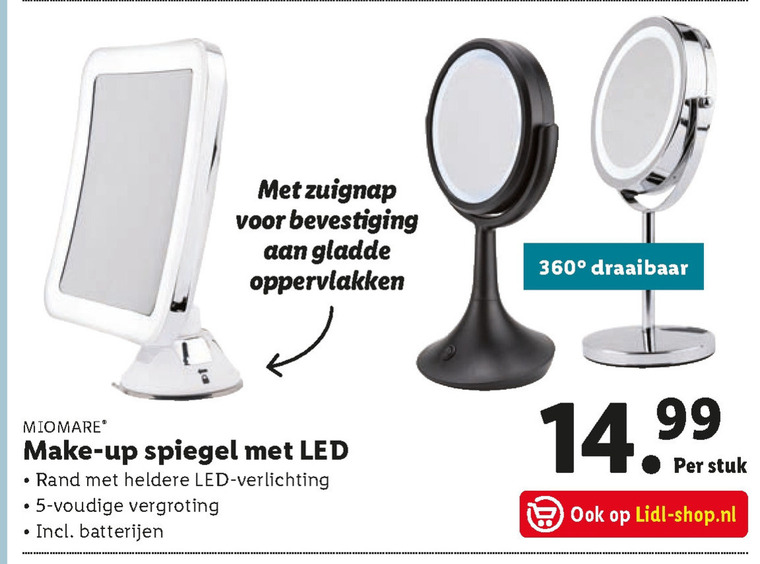 make-up spiegel folder aanbieding Lidl - details