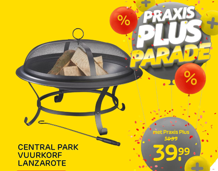 Central Park vuurkorf aanbieding bij Praxis -