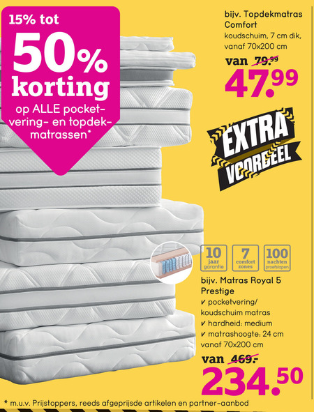 matras folder aanbieding bij Leenbakker -