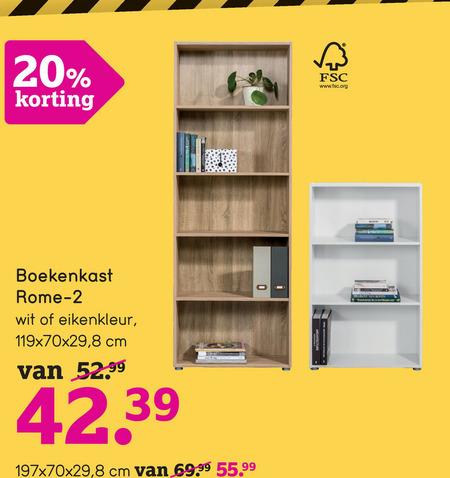 boekenkast folder aanbieding bij Leenbakker details