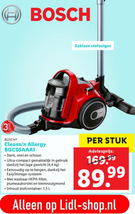 mooi dutje leg uit Bosch stofzuiger folder aanbieding bij Lidl - details