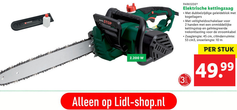 Handvol Europa Industrialiseren Parkside kettingzaag folder aanbieding bij Lidl - details