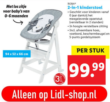 babystoel, kinderstoel folder bij Lidl