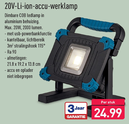 Vermelding Zeep Tweet bouwlamp folder aanbieding bij Aldi - details