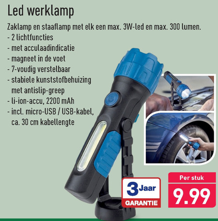 haag grillen Mentaliteit looplamp, zaklamp folder aanbieding bij Aldi - details