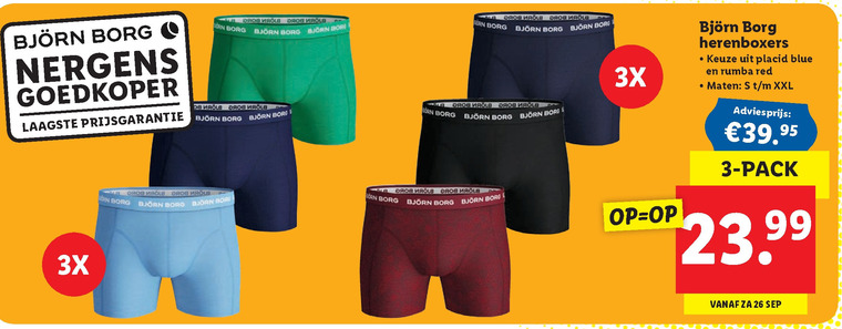 pindas graan Zwijgend Bjorn Borg heren boxershort folder aanbieding bij Lidl - details