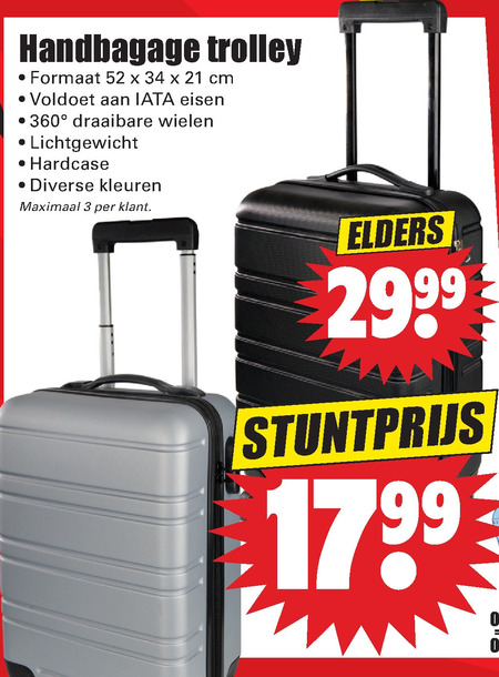 zonne Blanco holte trolley folder aanbieding bij Dirk - details