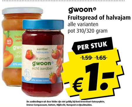 Gwoon   jam folder aanbieding bij  Boni - details