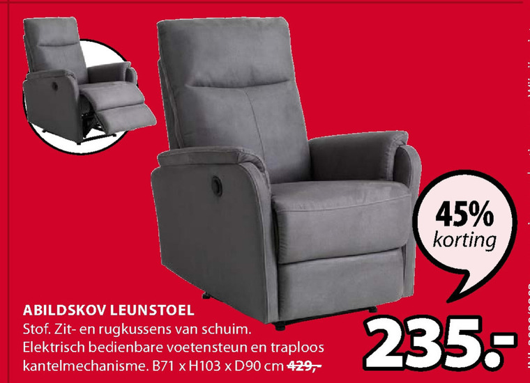 Ja ontwerper Slim relaxfauteuil folder aanbieding bij Jysk - details