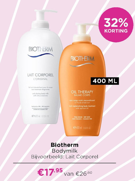 Biotherm bodymilk folder aanbieding bij Paris XL