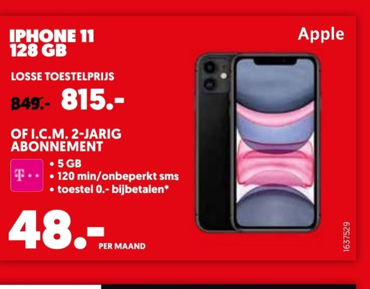 Apple mobiel met abonnement, iphone folder aanbieding bij Mediamarkt details