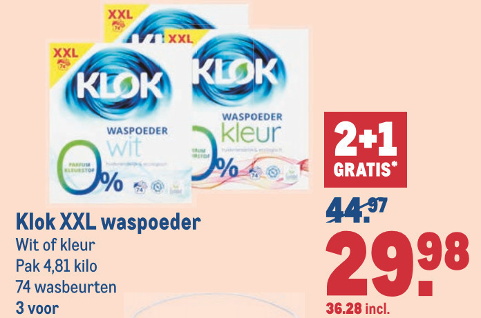 het is nutteloos Lezen Gelijkwaardig Klok wasmiddel folder aanbieding bij Makro - details